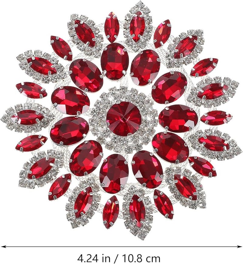Red Crystal Rhinestone Iron On Patch For DIY Clothing Jackets Coats Accessories - Image 2